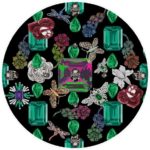 Nicolette Mayer Jewel Box Emerald on Black Coaster set